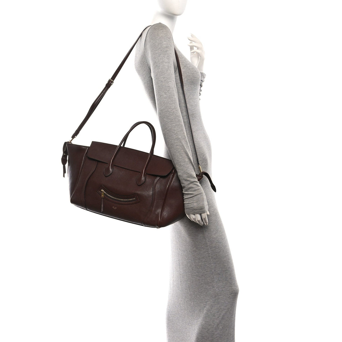 Supple Shiny Lambskin Medium Smiling New Luggage Brick