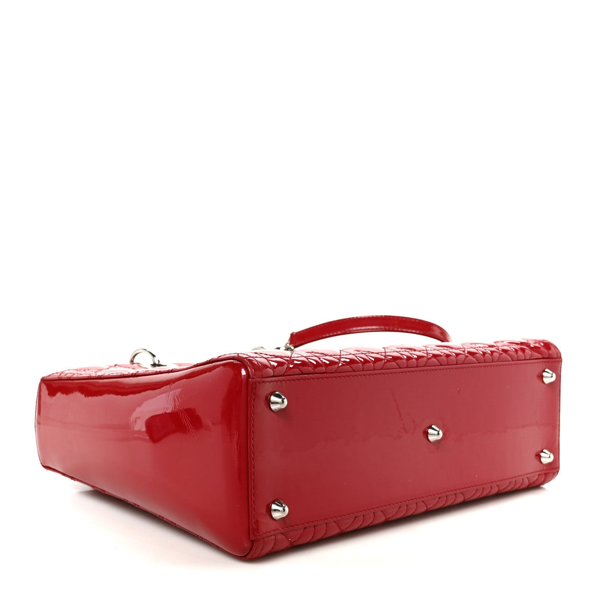 Patent Cannage Large Lady Dior Red