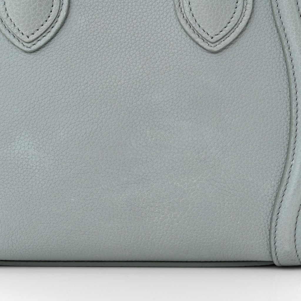 Drummed Calfskin Nano Luggage Almond