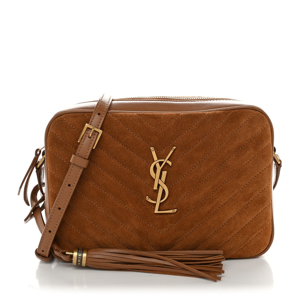 Suede Matelasse Monogram Lou Camera Bag Cinnamon