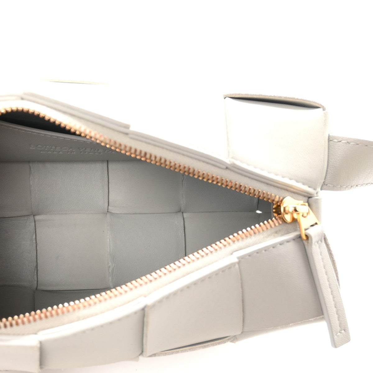 Lambskin Maxi Intrecciato Small Brick Cassette Bag Agate Grey