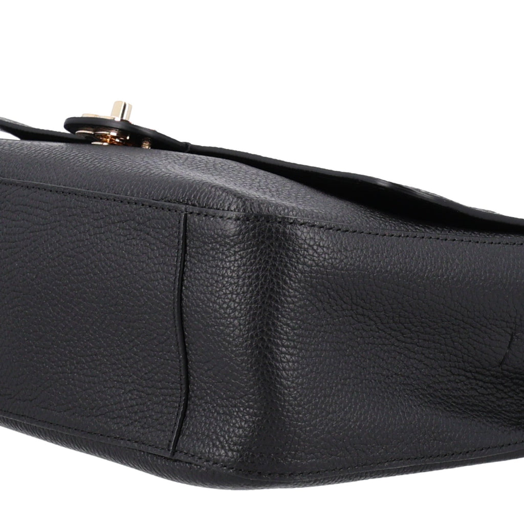 Grained Calfskin Small Souplissimo Maxi Flap Black