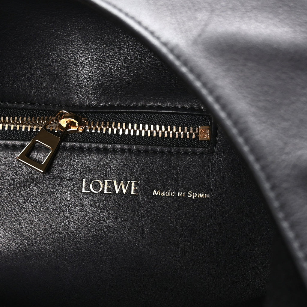 Calfskin XL Squeeze Cord Bag Black