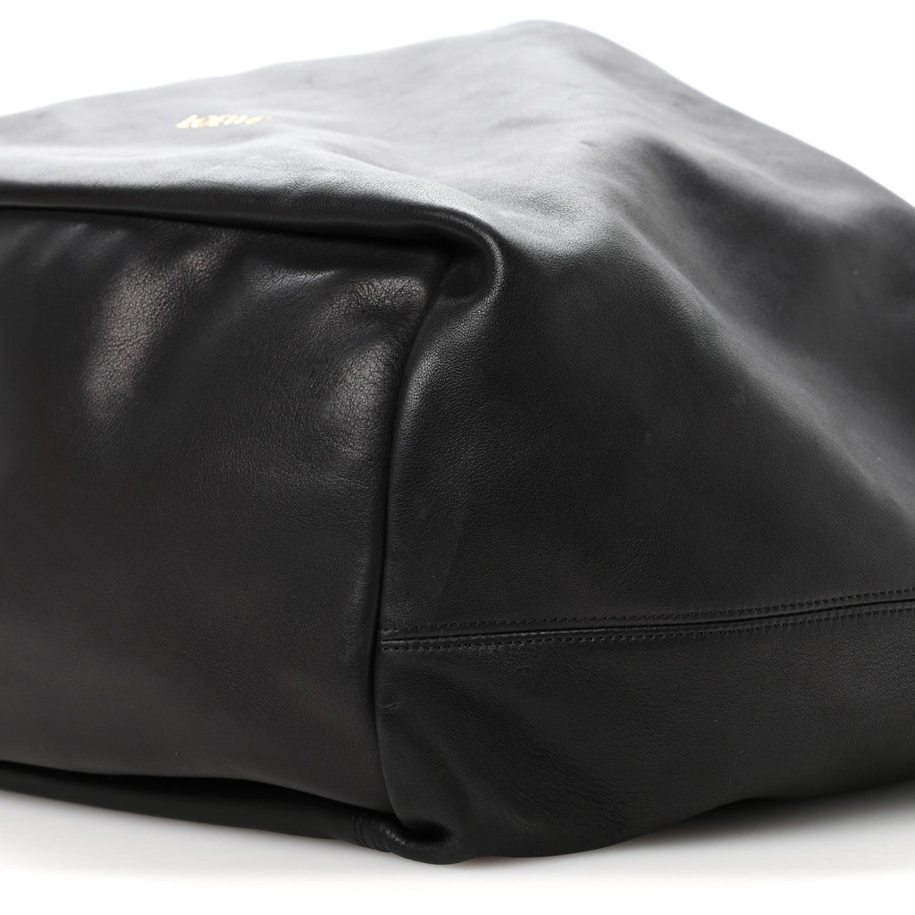 Calfskin XL Squeeze Cord Bag Black