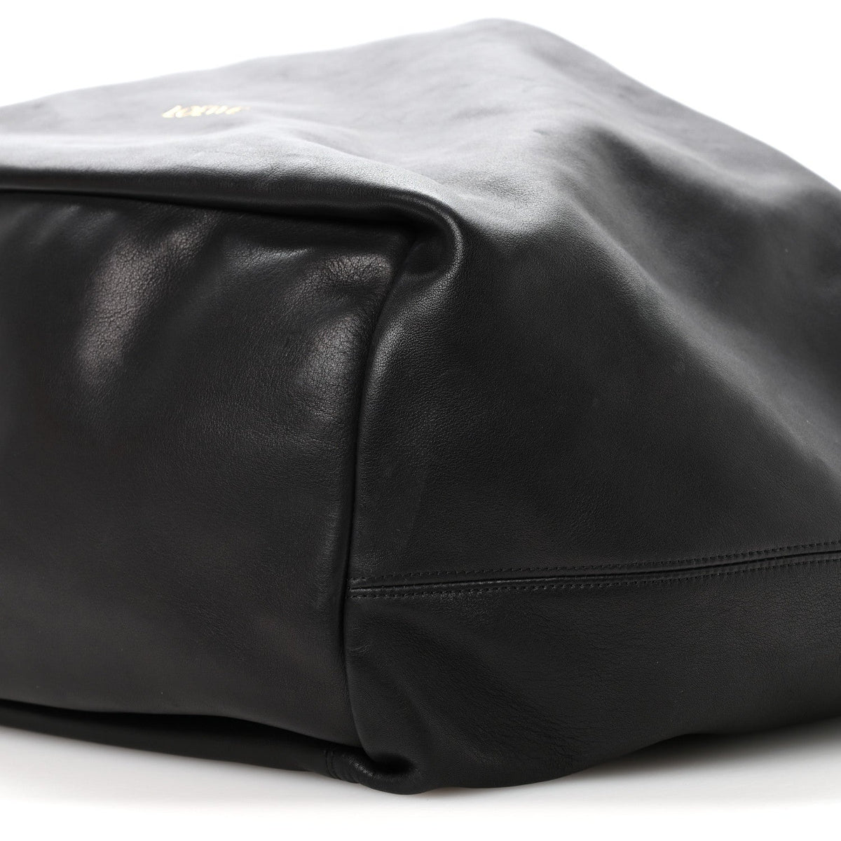 Calfskin XL Squeeze Cord Bag Black
