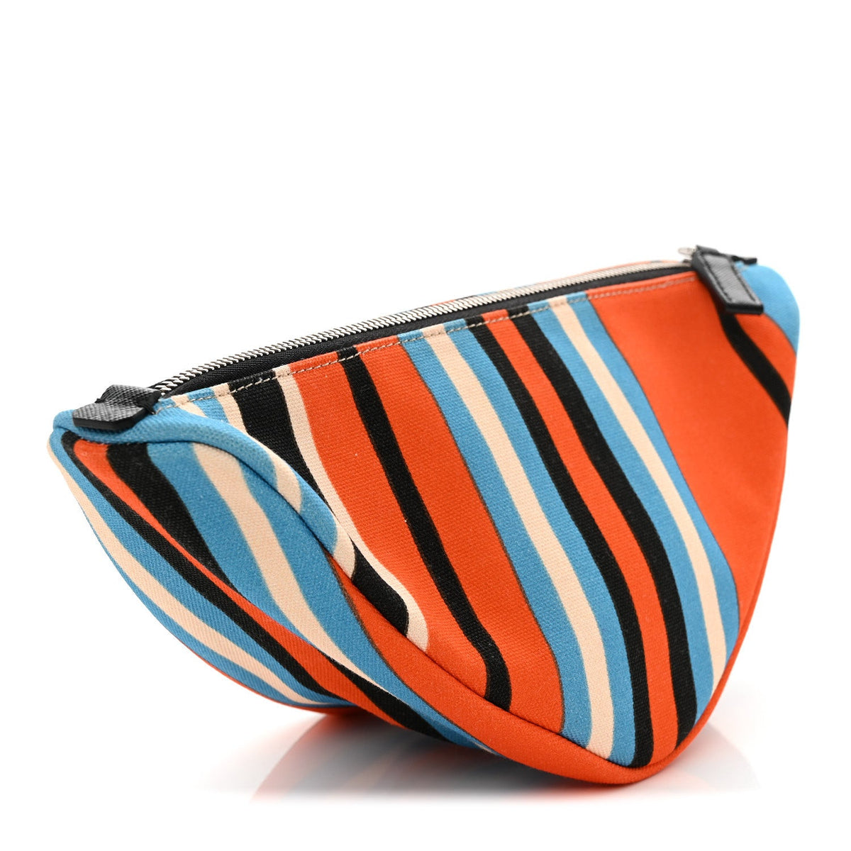 Canvas Baiadera Stripe Wristlet Pouch Arancio