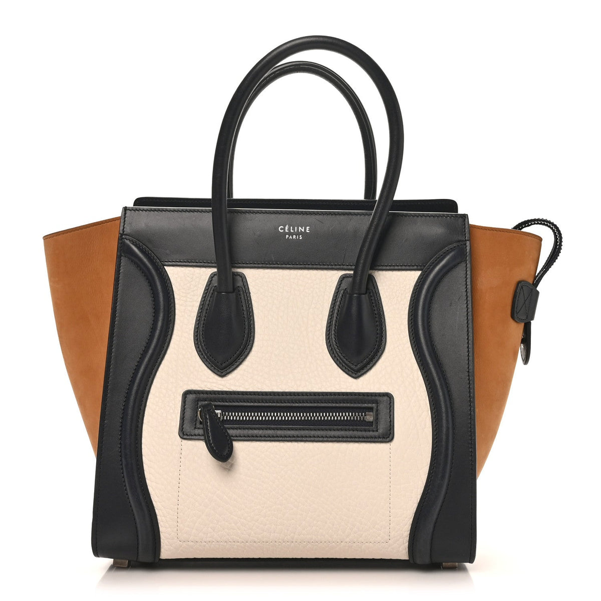 Baby Grained Calfskin Nubuck Micro Tri-Color Luggage White