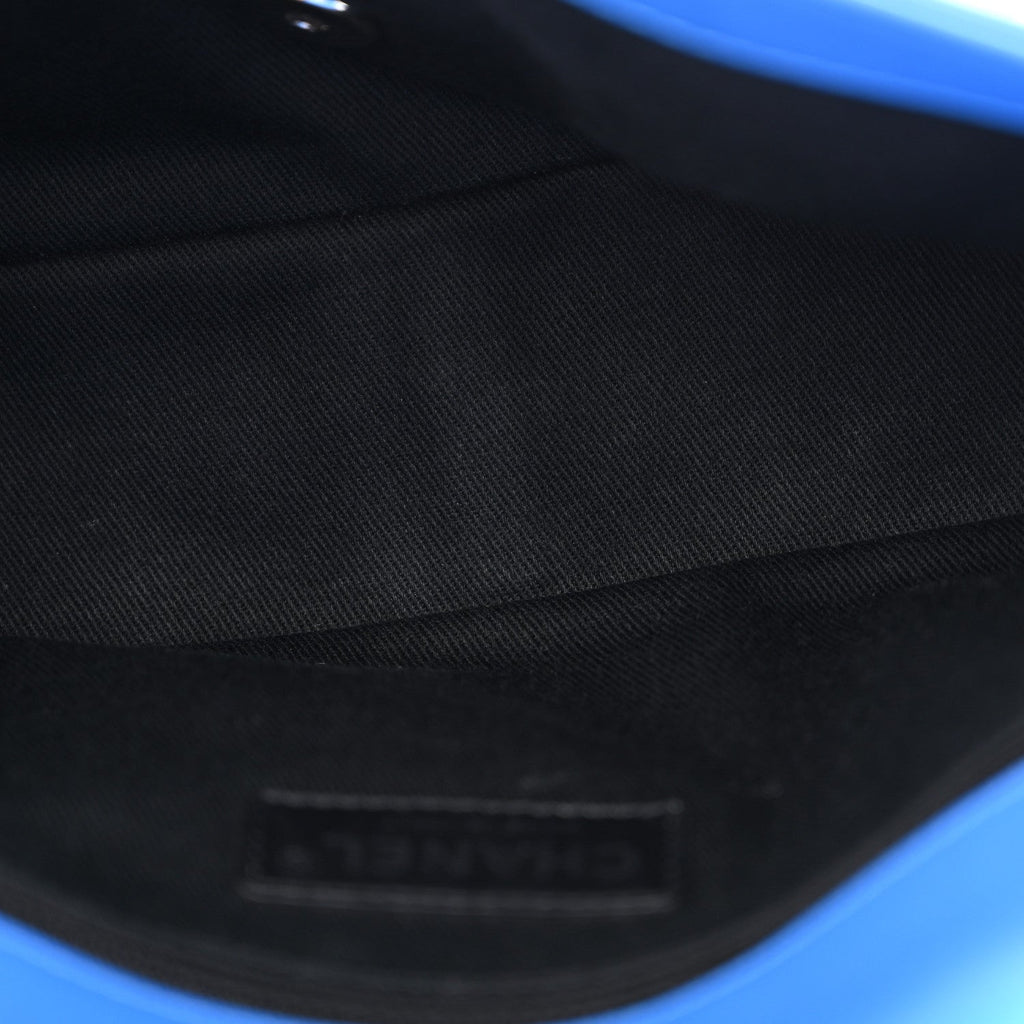 Patent Quilted Large Coco Shine Flap Blue