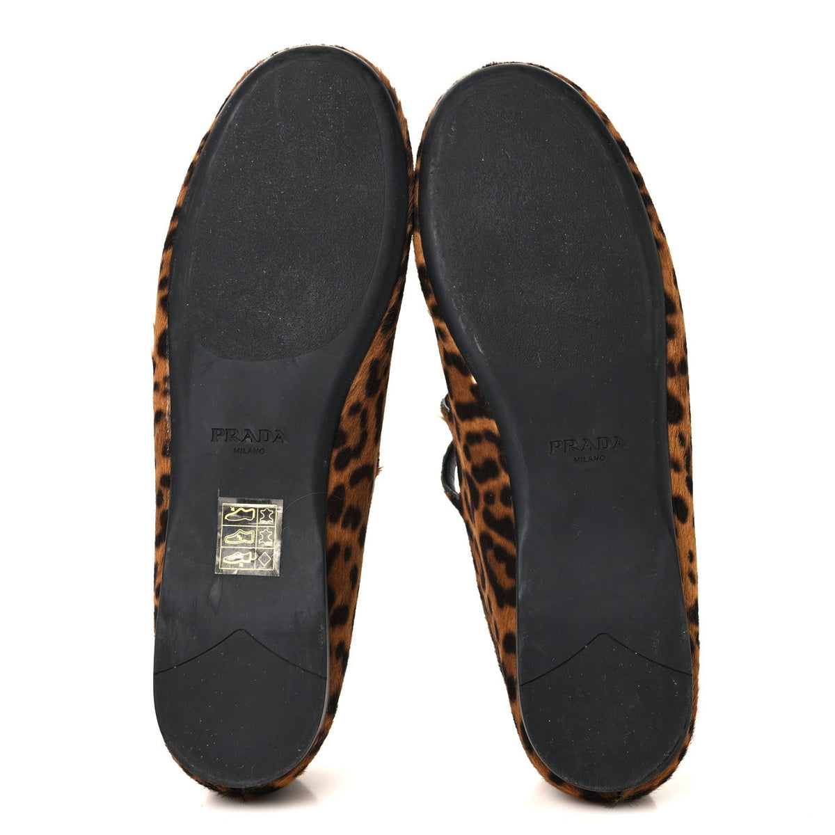 Calf Hair Leopard Print Ballerina Flats 36.5 Honey