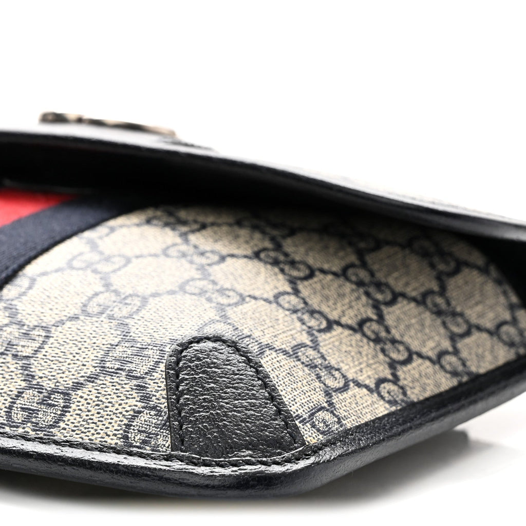 GG Supreme Monogram Web Small Ophidia Belt Bag 90 36 Beige Navy