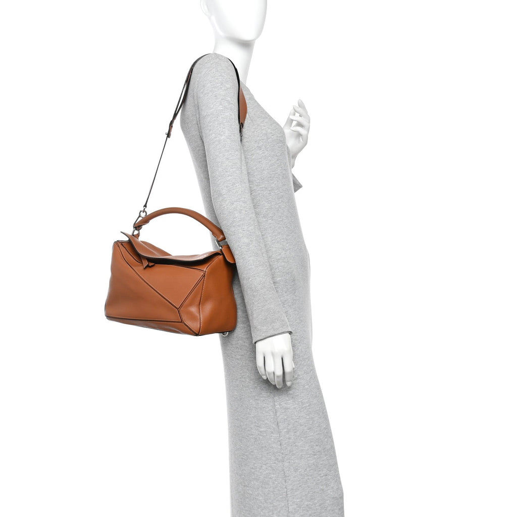 Calfskin Medium Puzzle Bag Tan