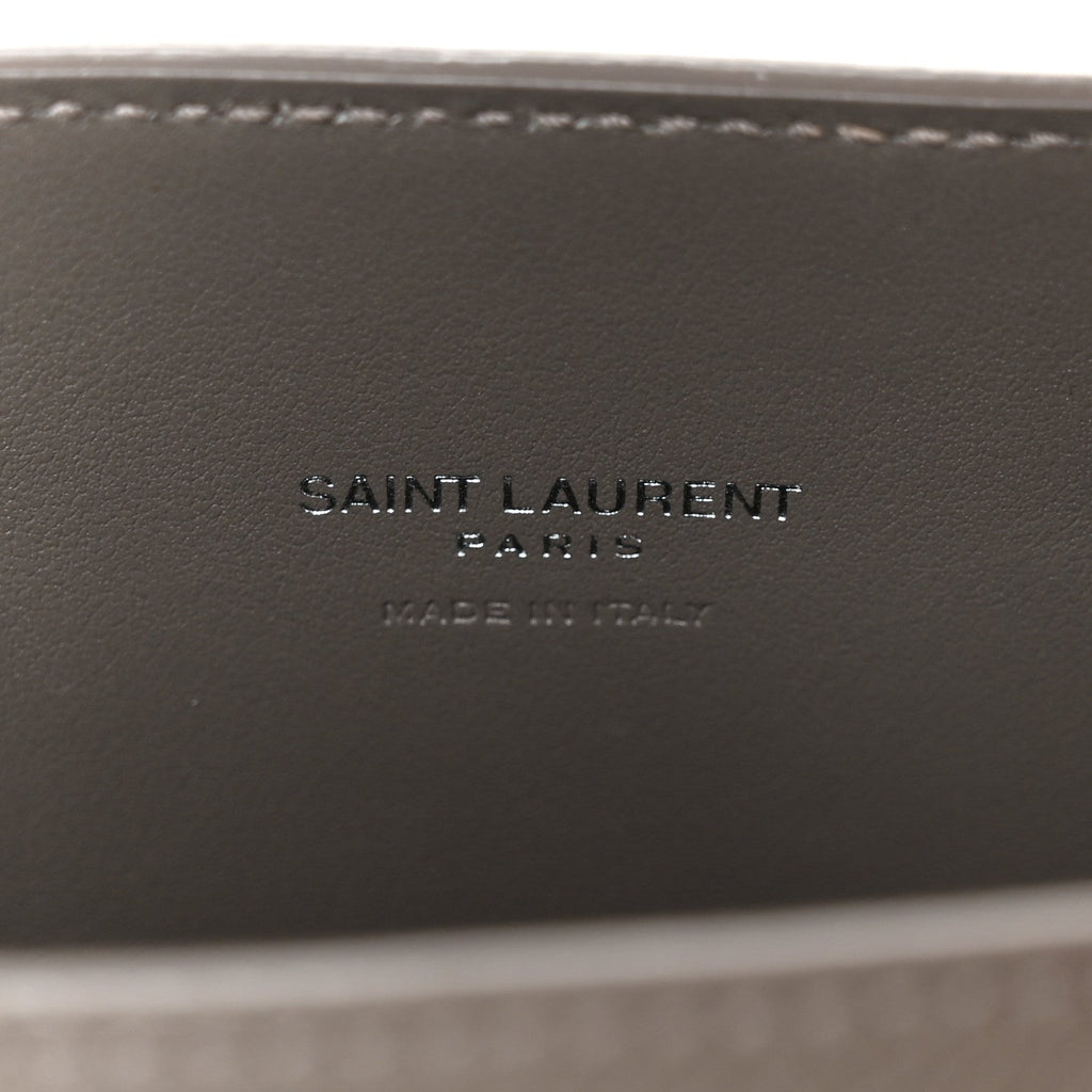Grained Calfskin Topstich Baby Sac De Jour Fog