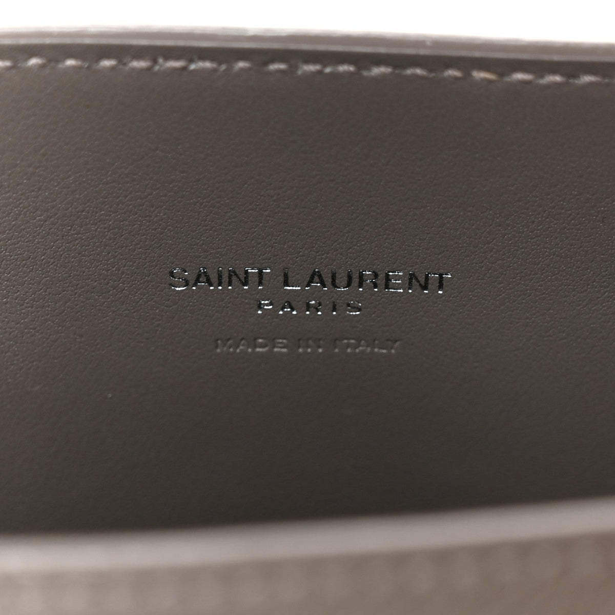 Grained Calfskin Topstich Baby Sac De Jour Fog