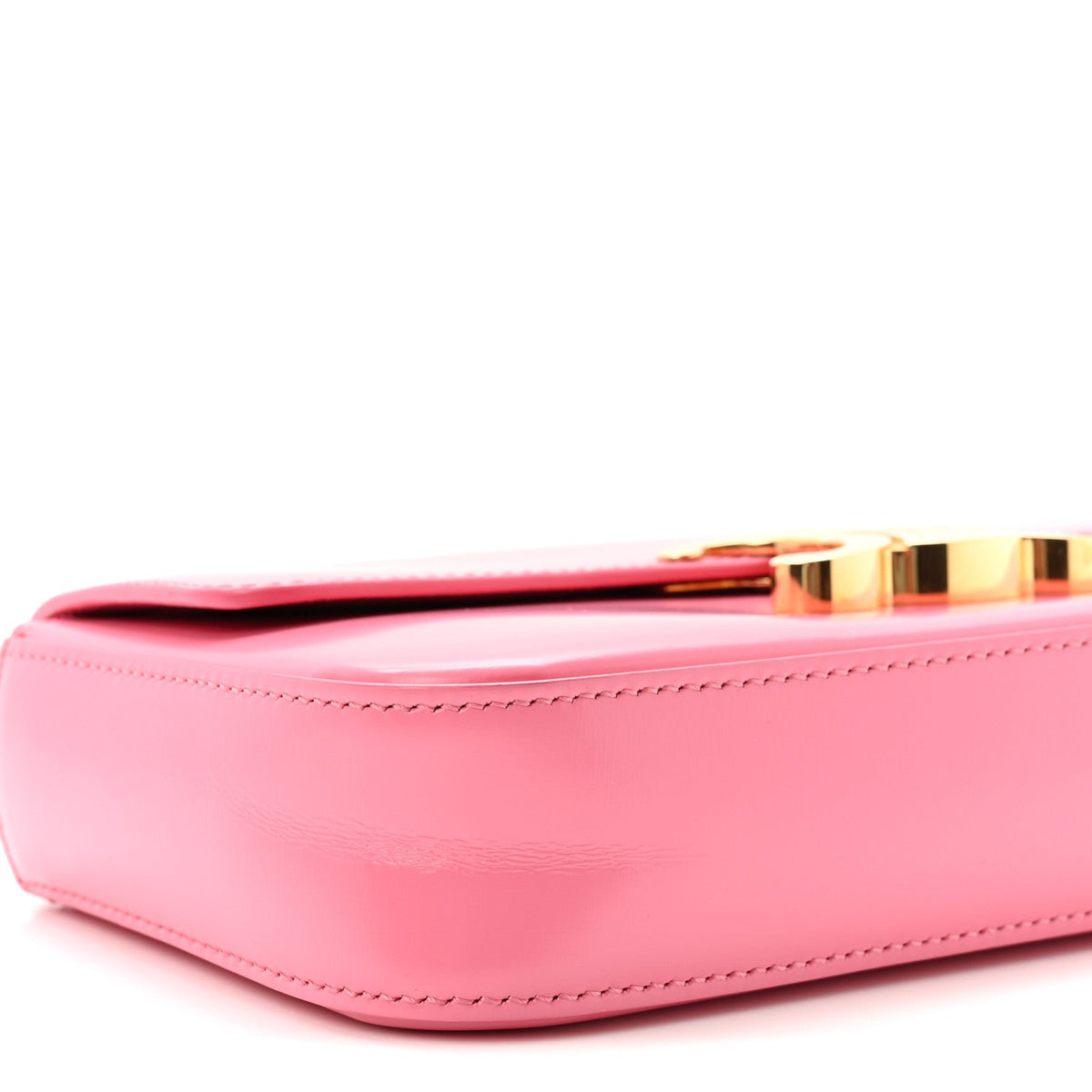 Shiny Calfskin Triomphe Chain Shoulder Bag Flamingo