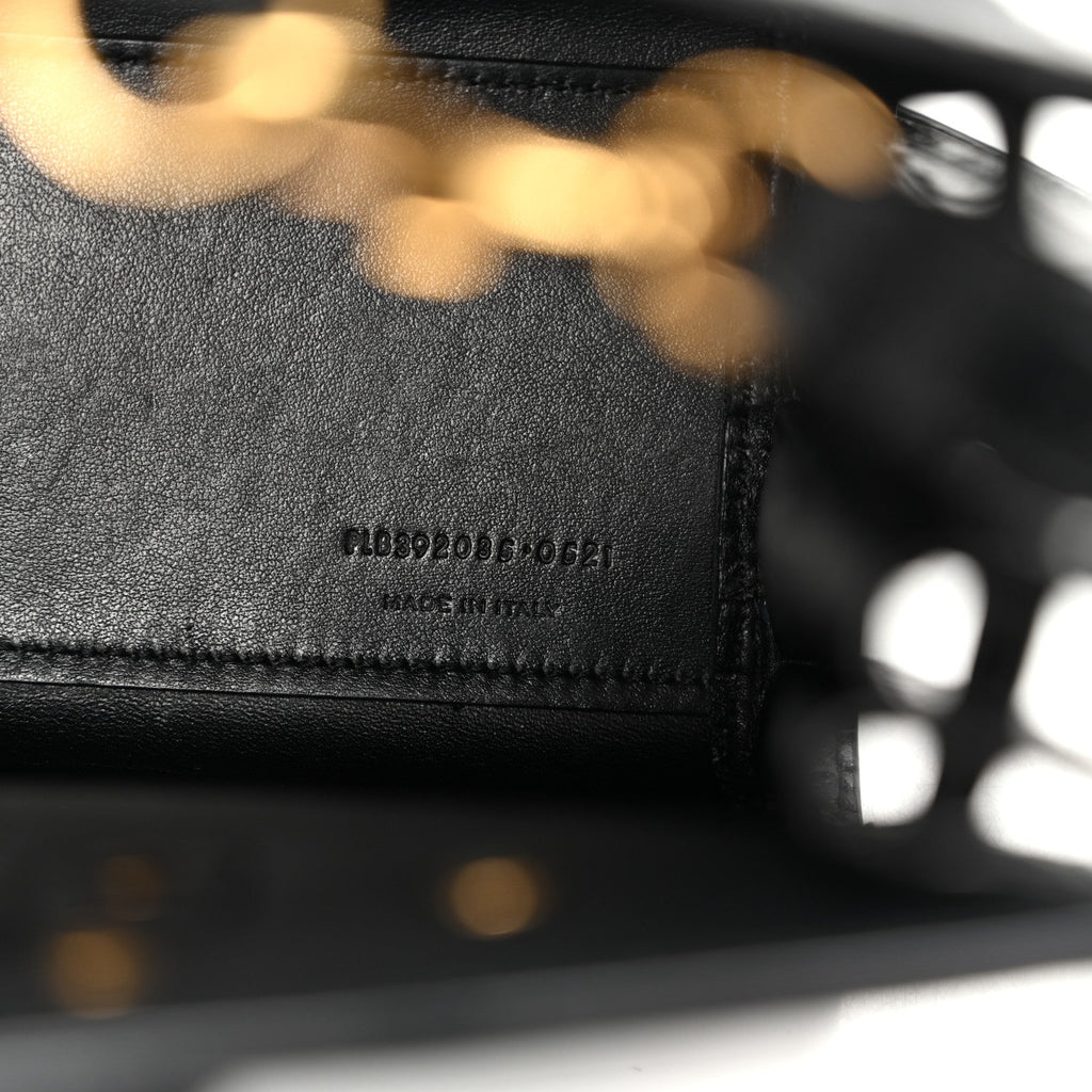 Calfskin Crocodile Embossed Nano Sac De Jour Black