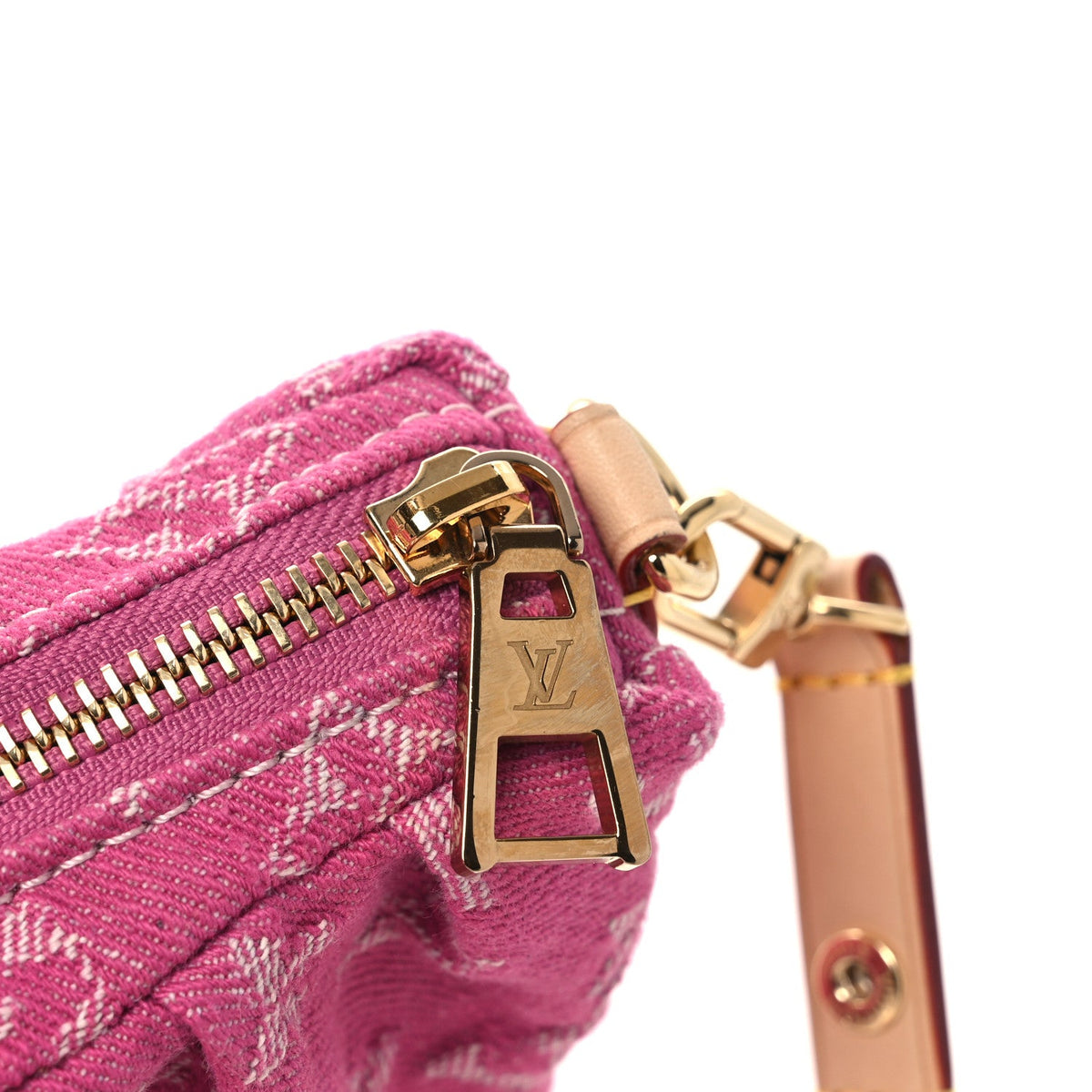 Monogram Denim Pochette Valley Fuchsia