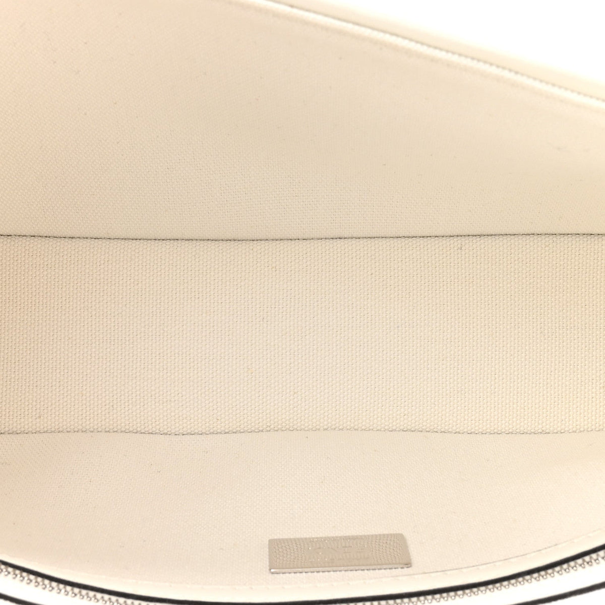 Canvas Vitello King FF Embroidered Baguette White Black