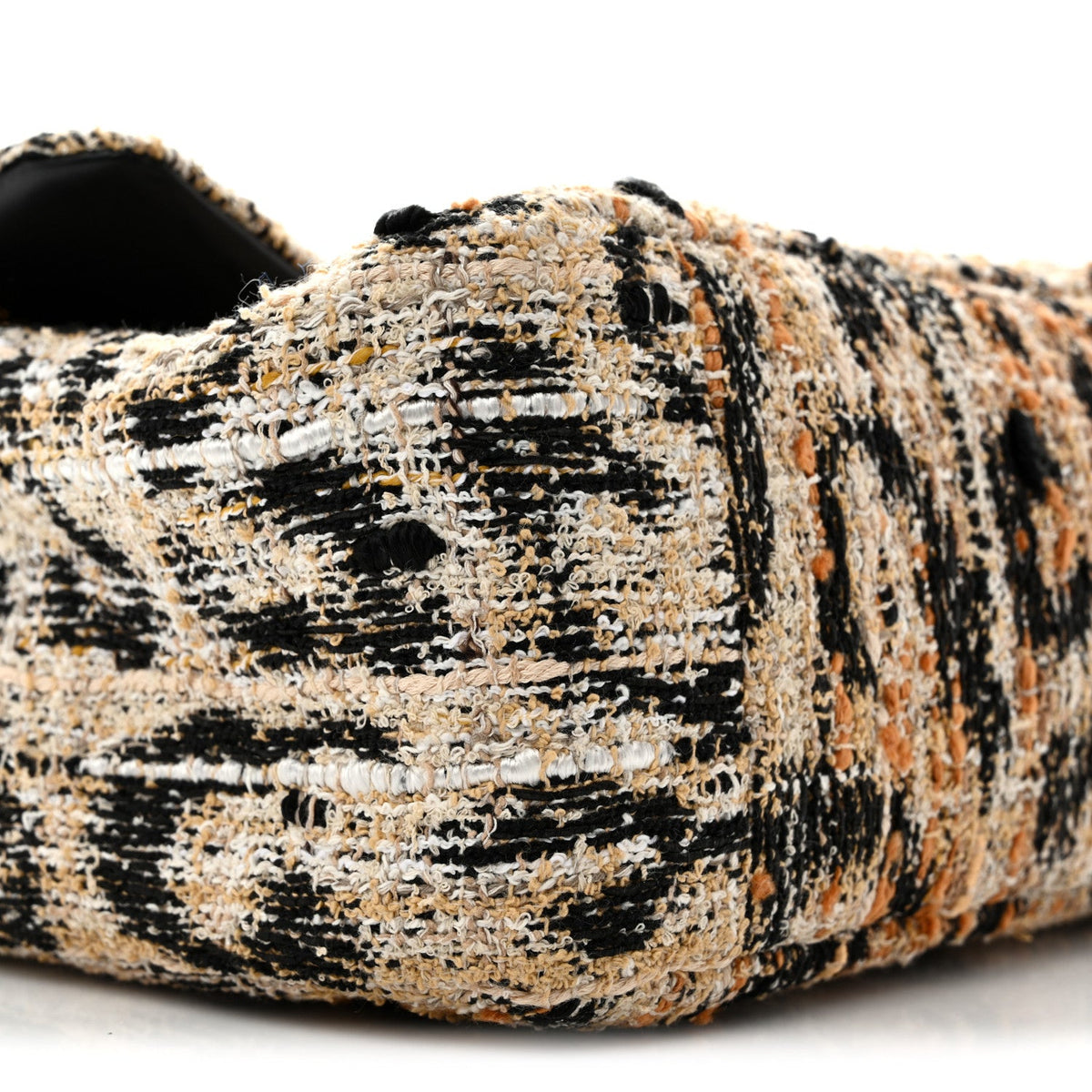 Tweed Mixed Fibers Leopard Print Small Souplissimo Maxi Flap Brown Black White