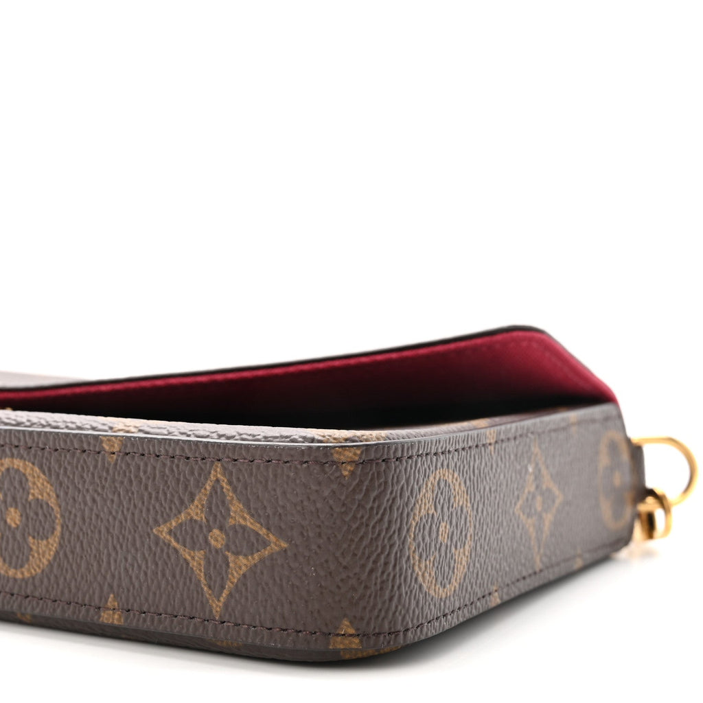 Monogram Pochette Felicie Chain Wallet Fuchsia