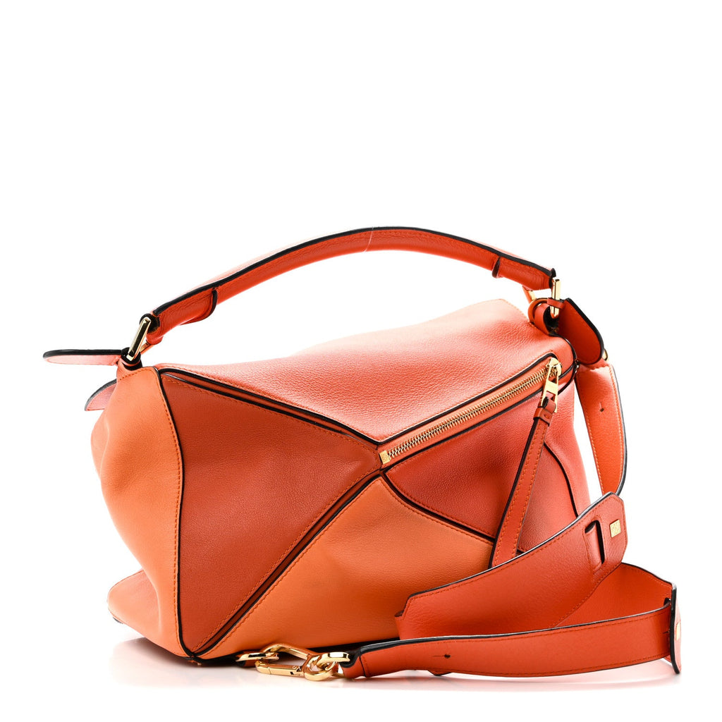 Calfskin Medium Puzzle Bag Orange Multi