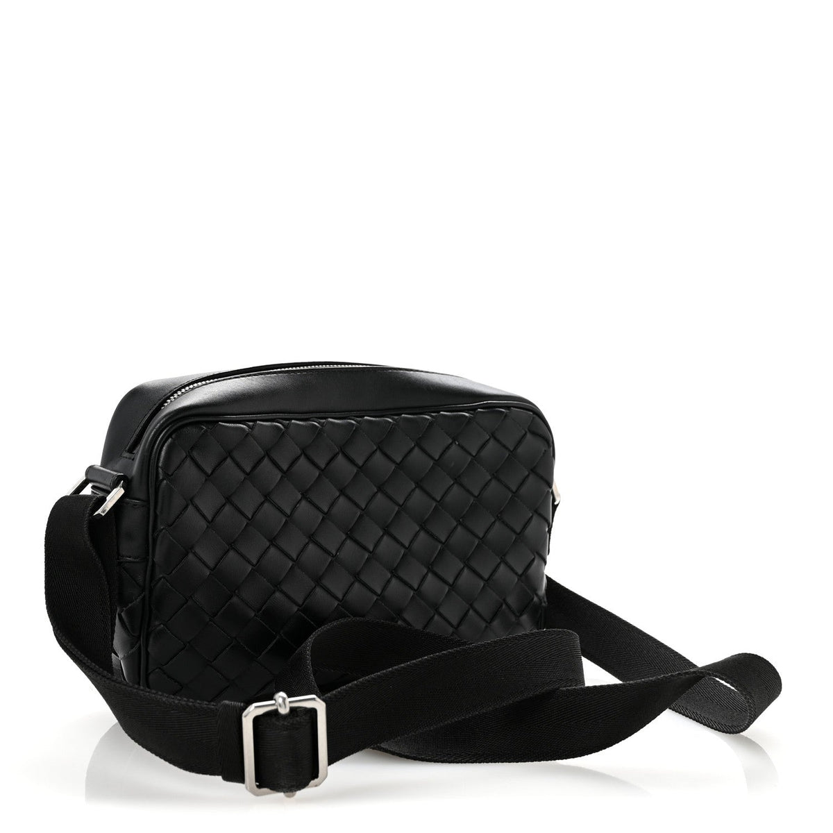 Nappa Intrecciato Small Classic Camera Bag Black