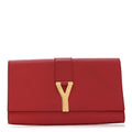 Calfskin Classic Y Ligne Clutch Red