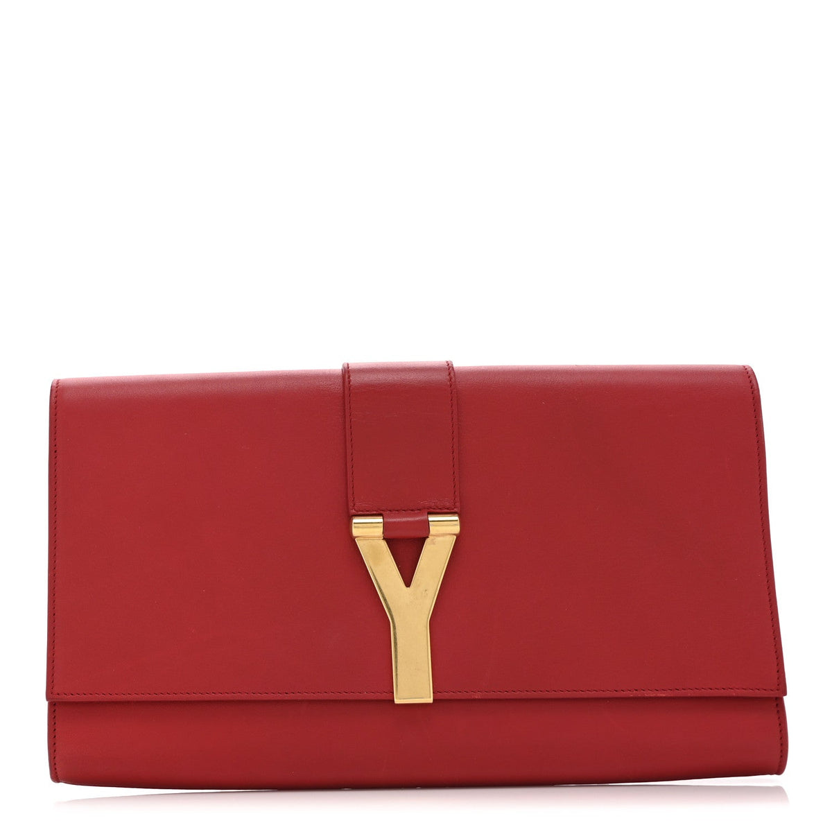 Calfskin Classic Y Ligne Clutch Red
