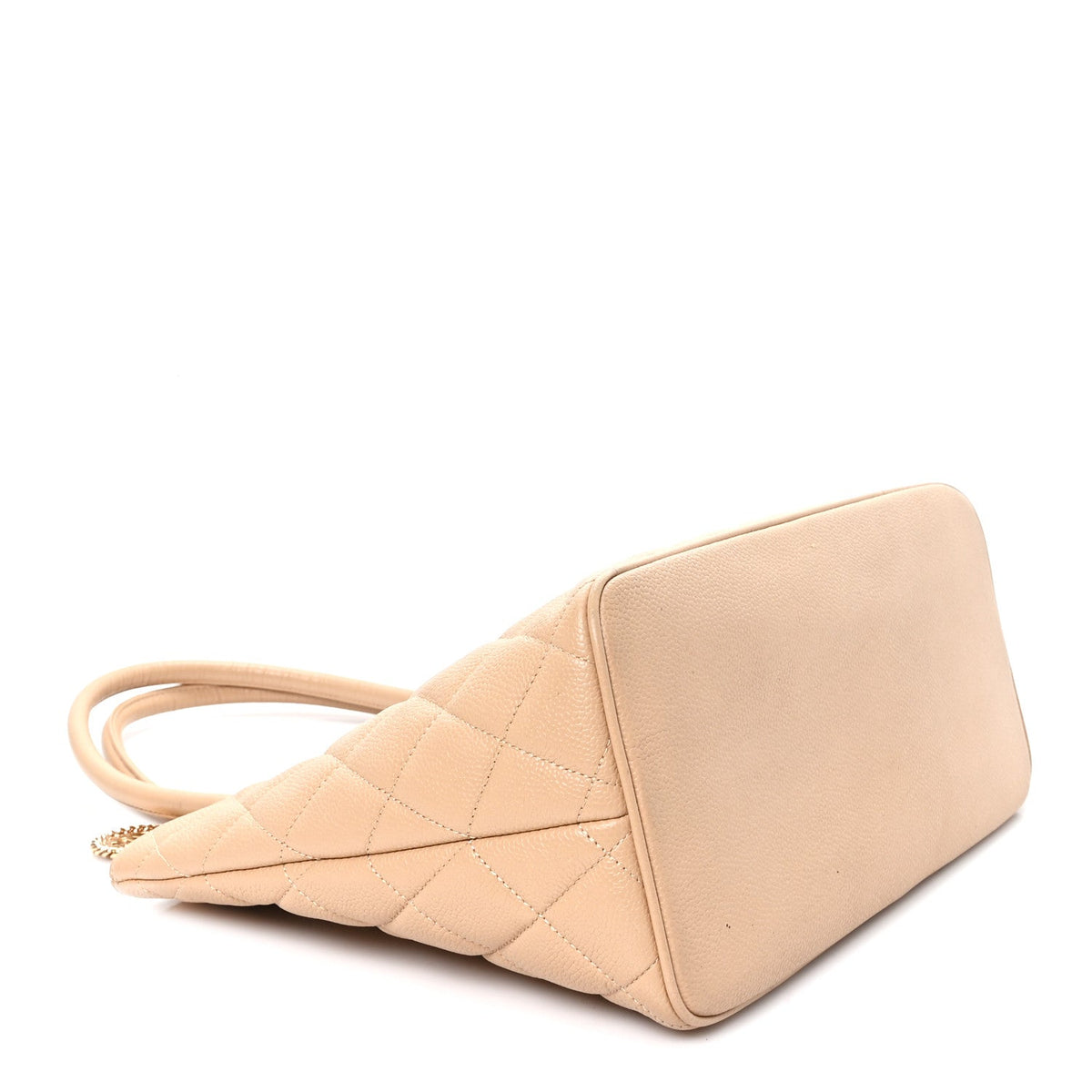 Caviar Quilted Medallion Tote Beige
