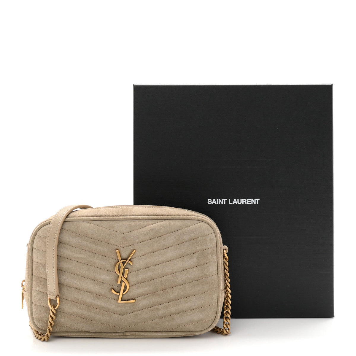 Suede Matelasse Monogram Mini Lou Camera Bag Matte Gold