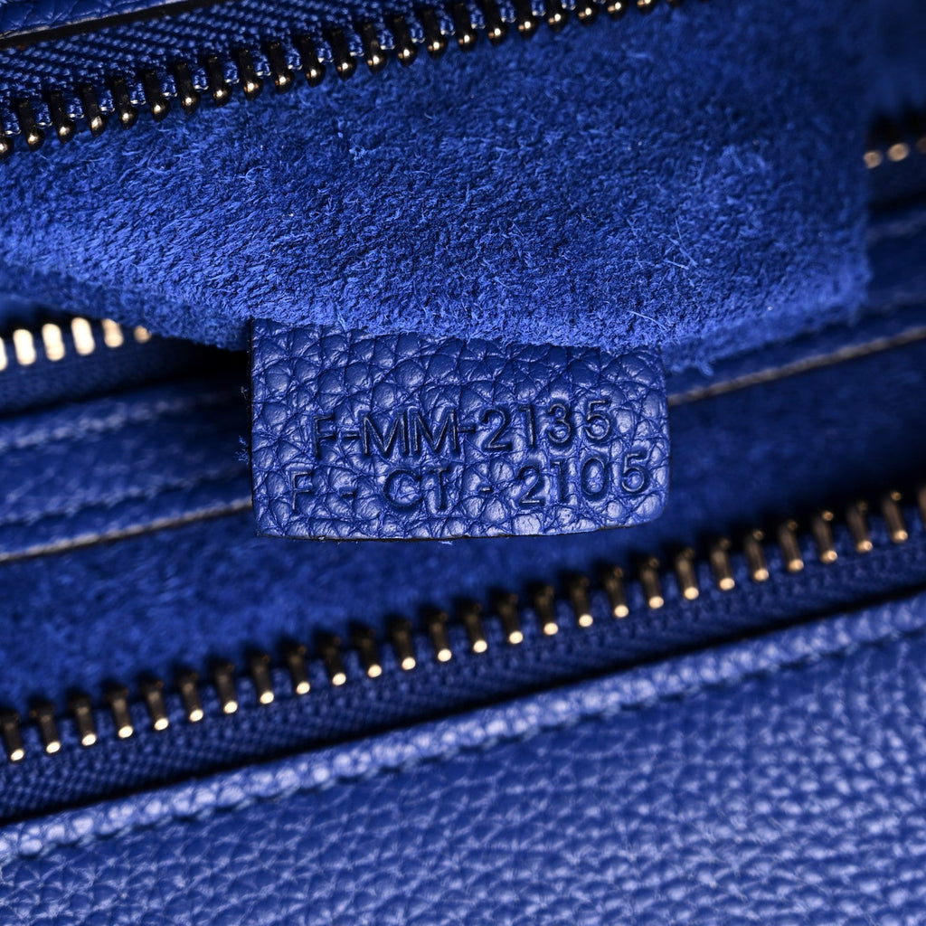 Drummed Calfskin Mini Luggage Indigo