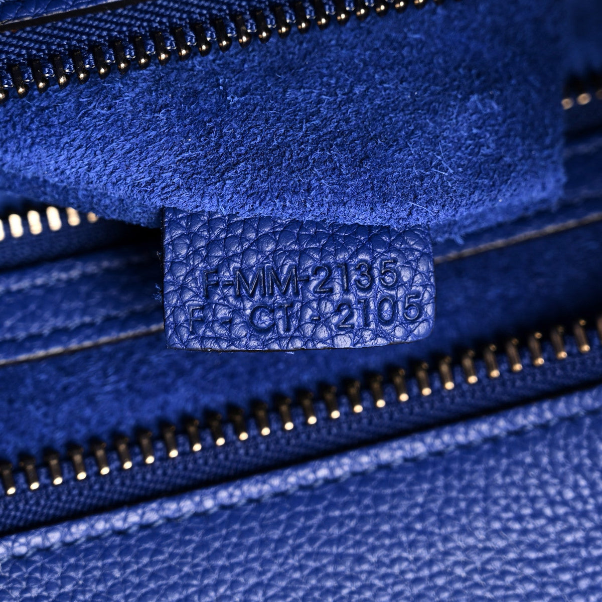 Drummed Calfskin Mini Luggage Indigo