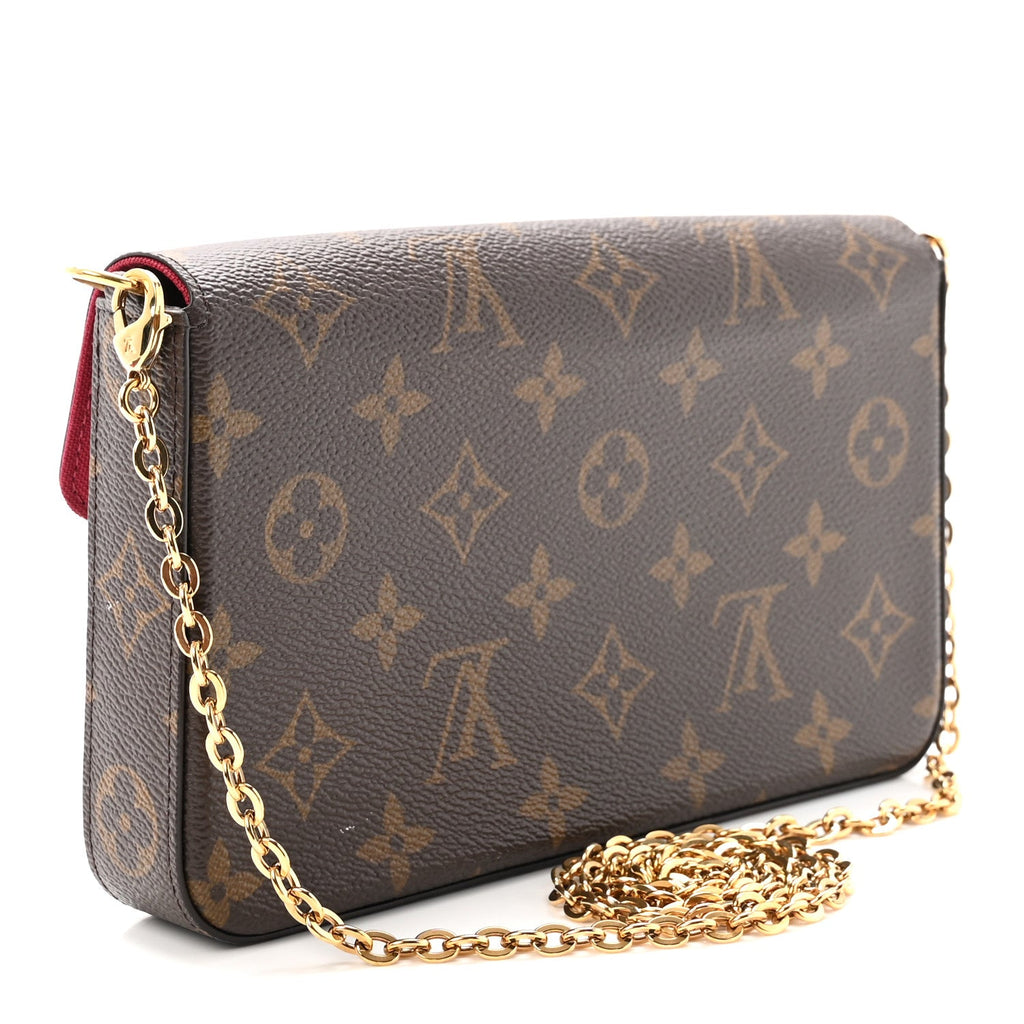 Monogram Pochette Felicie Chain Wallet Fuchsia
