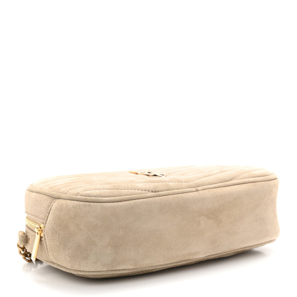 Suede Matelasse Monogram Mini Lou Camera Bag Matte Gold