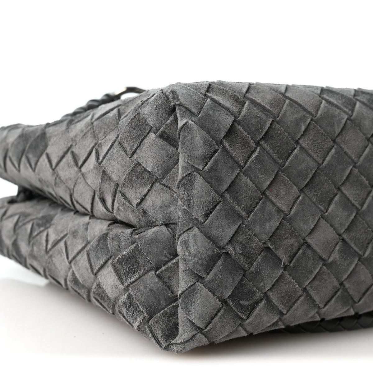 Suede Intrecciato Small Andiamo Shoulder Bag Graphite