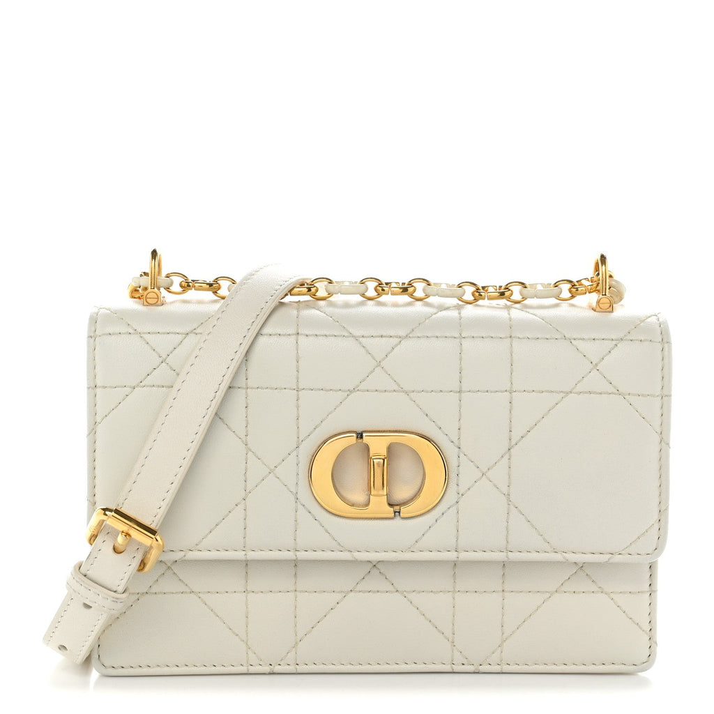 Lambskin Macrocannage Mini Miss Caro Bag Latte