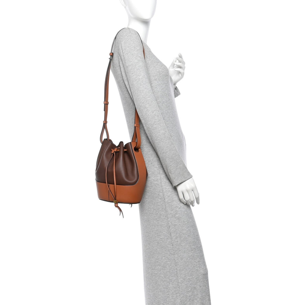 Calfskin Small Balloon Bucket Bag Hazelnut