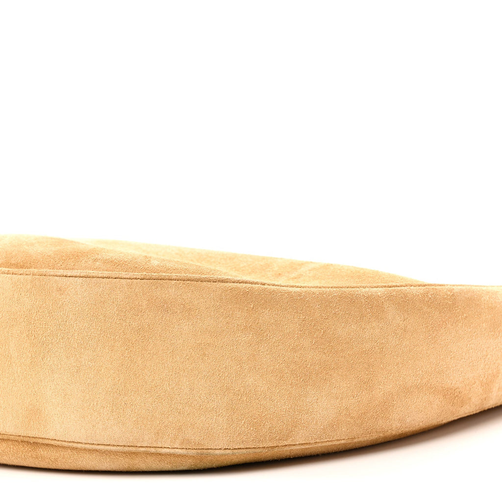 Suede Calfskin Large Lulu Shoulder Bag Beige