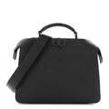 Cuoio Romano Vitello Cover Glazed Fabric Bi-Color FF 1974 Mini Peekaboo I SEE U Satchel Asfalto Praline Tobacco Moro