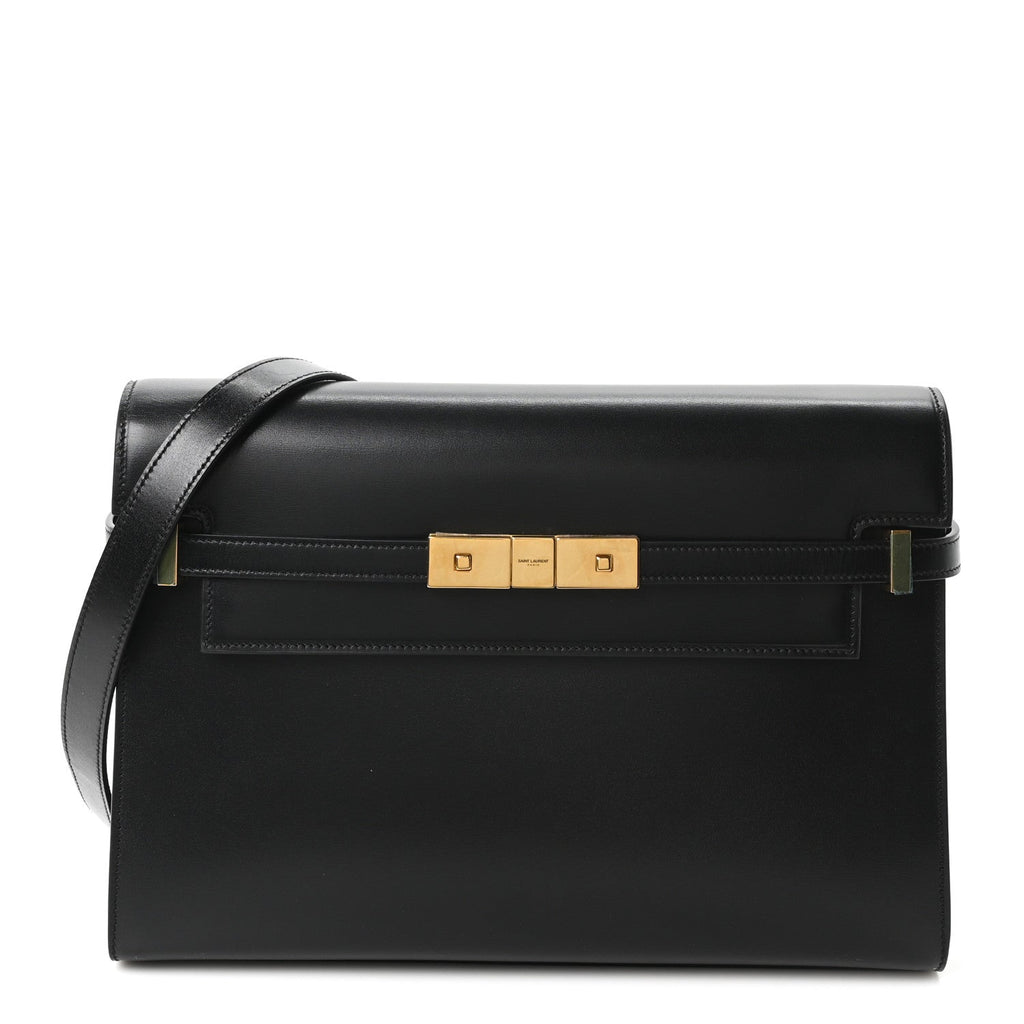 Smooth Calfskin Manhattan Shoulder Bag Black