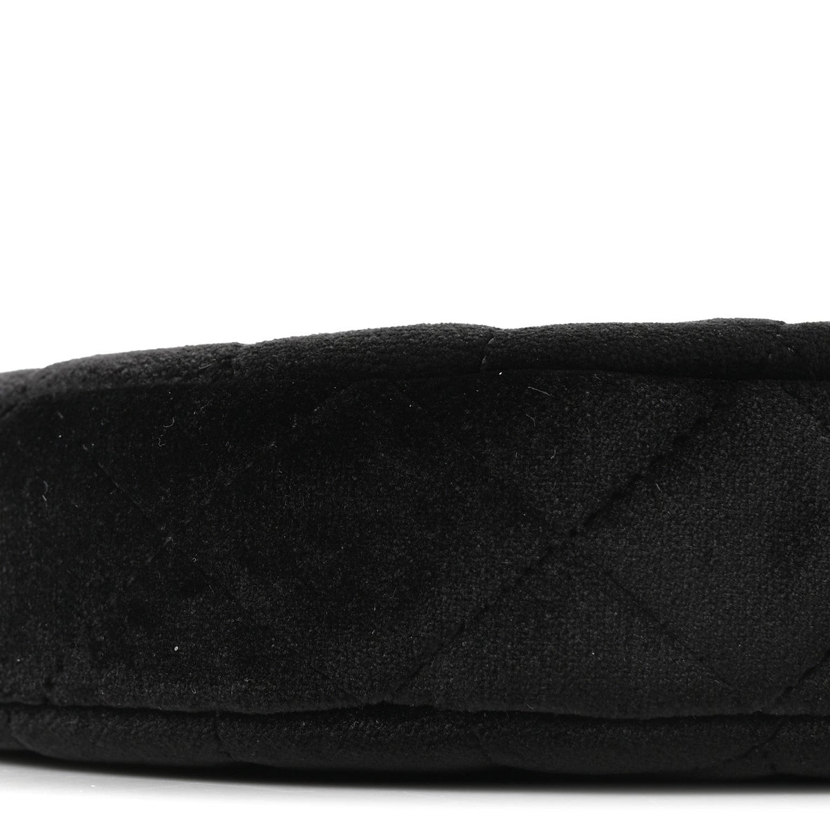 Velvet Crystal Quilted Chain Hobo Black