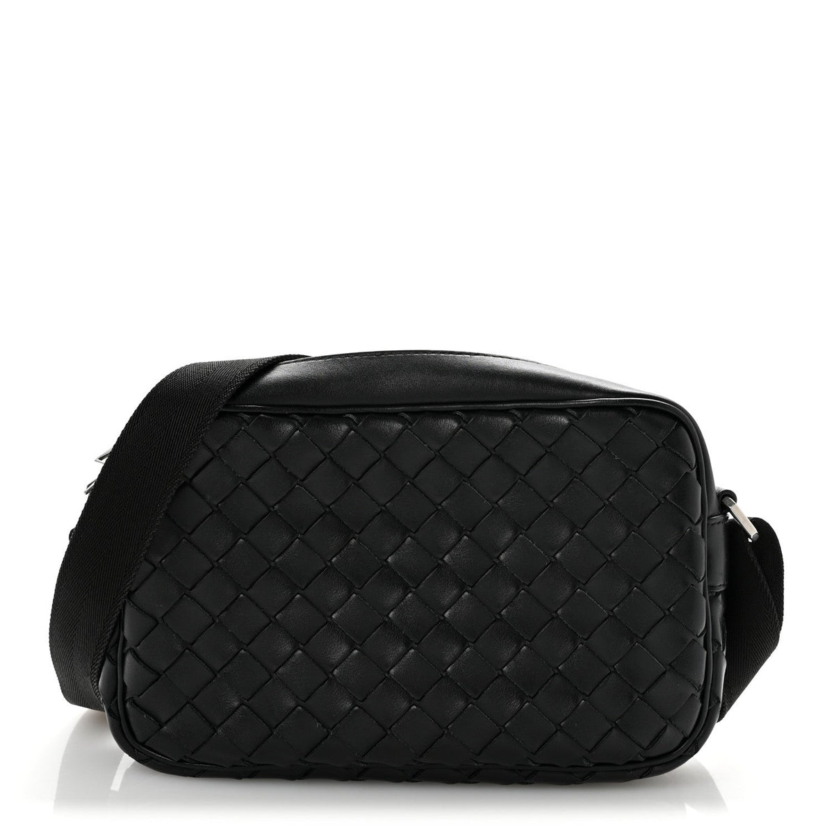 Nappa Intrecciato Small Classic Camera Bag Black