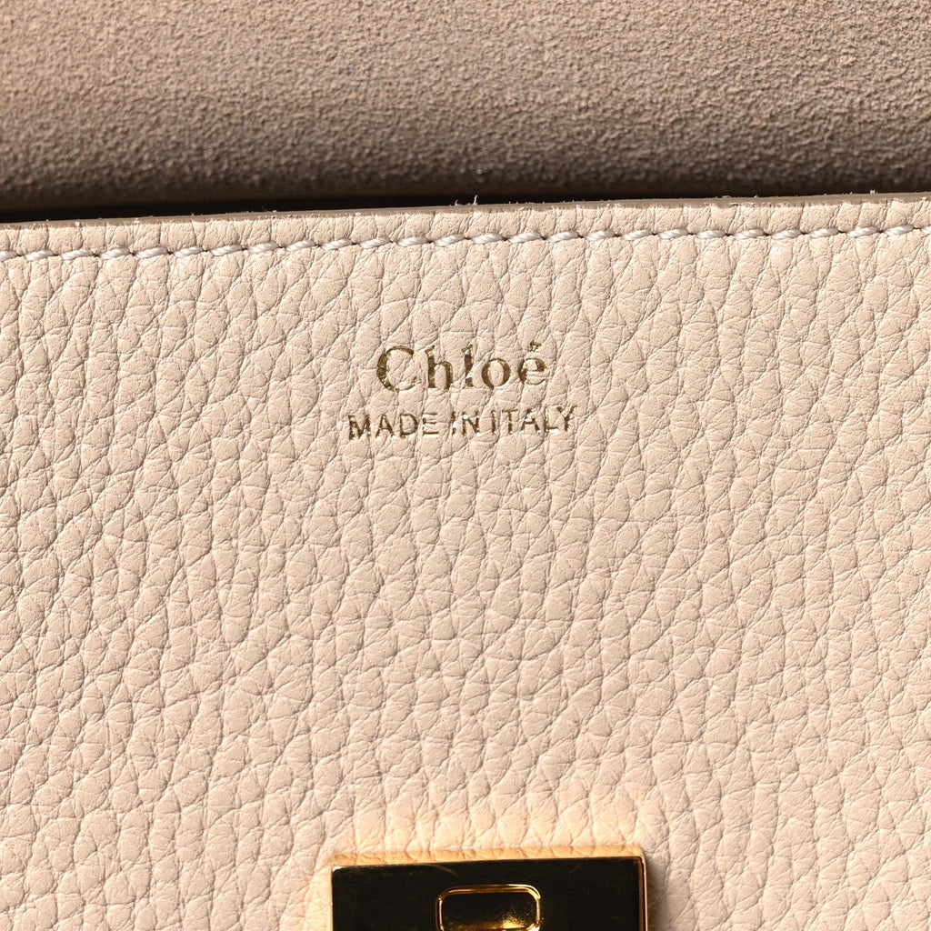 Grained Lambskin Drew Shoulder Bag Abstract White