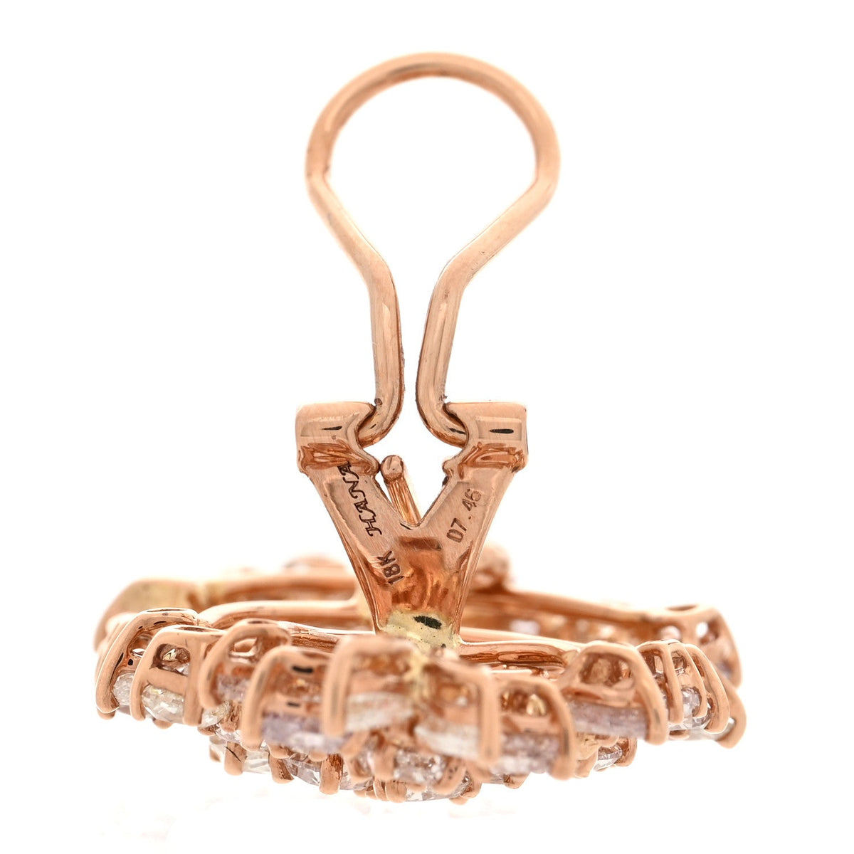 18K Rose Gold Pink Diamond Cluster Earrings