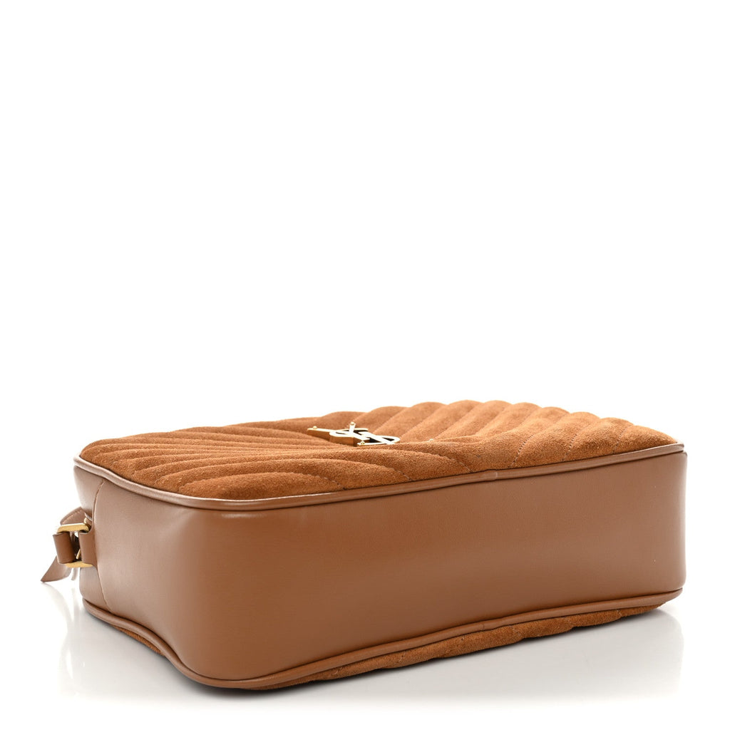 Suede Matelasse Monogram Lou Camera Bag Cinnamon