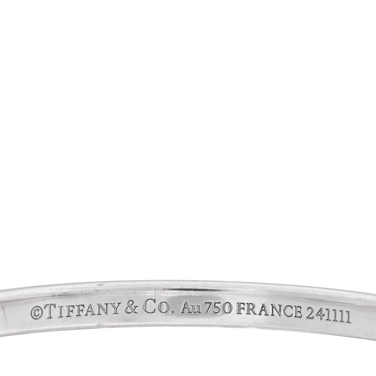 18K White Gold Lock Narrow Bangle Bracelet
