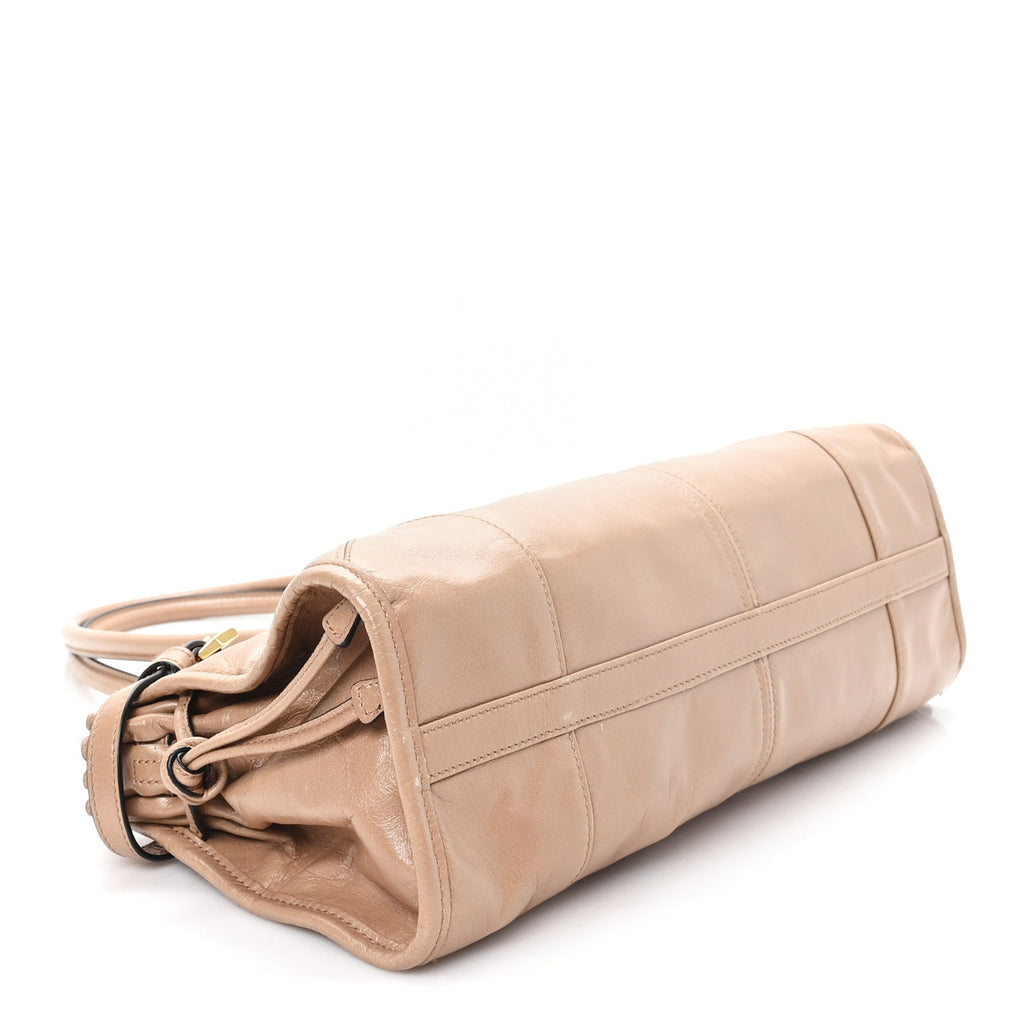 Shiny Nappa Medium Bonnie Shoulder Bag Cameo
