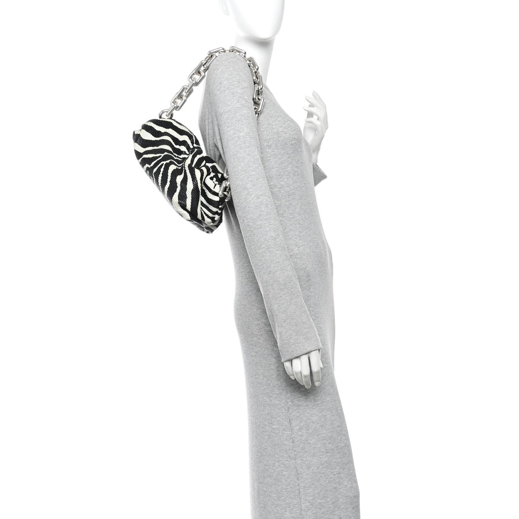 Nappa Zebra Print The Pouch Chain White Black