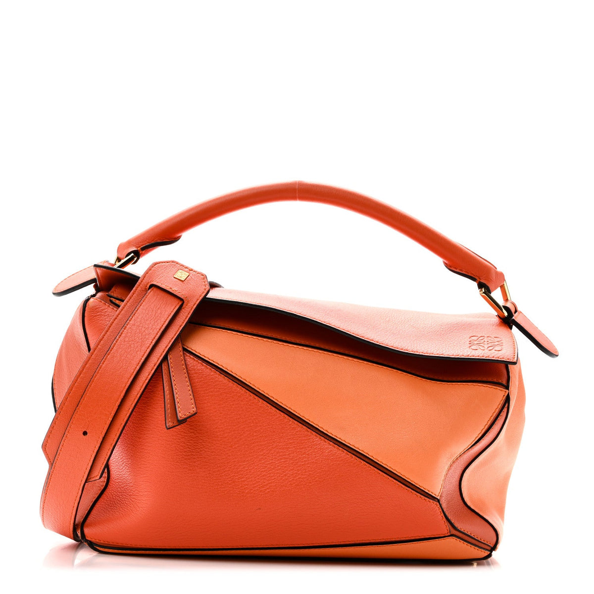 Calfskin Medium Puzzle Bag Orange Multi