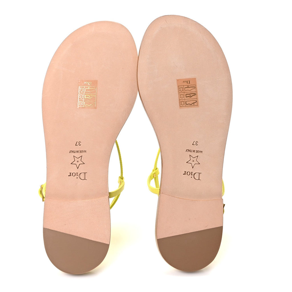 Calfskin C'est Dior Sandals 37 Yellow