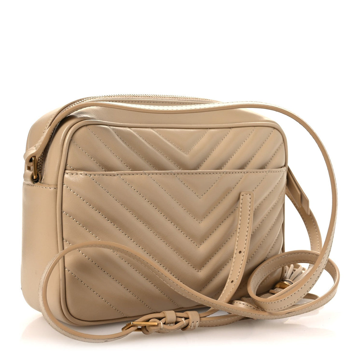 Calfskin Matelasse Monogram Lou Camera Bag Dark Beige